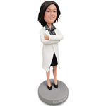 Load image into Gallery viewer, Custom Female Doctor Bobblehead Arms Crossed - Personalized Medical Gift for Her