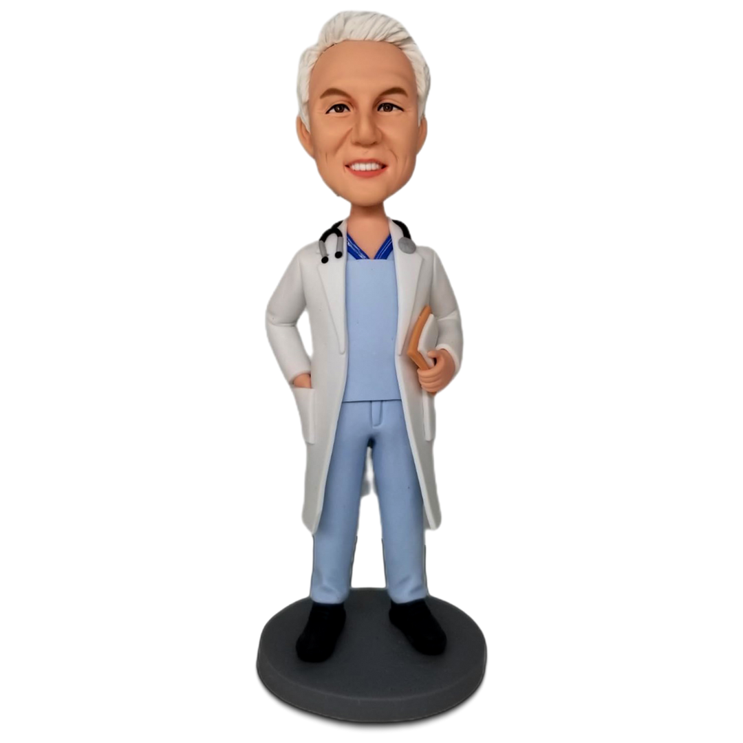 Custom Doctor Bobblehead With Stethoscope - Personalized Medical Gift for Him